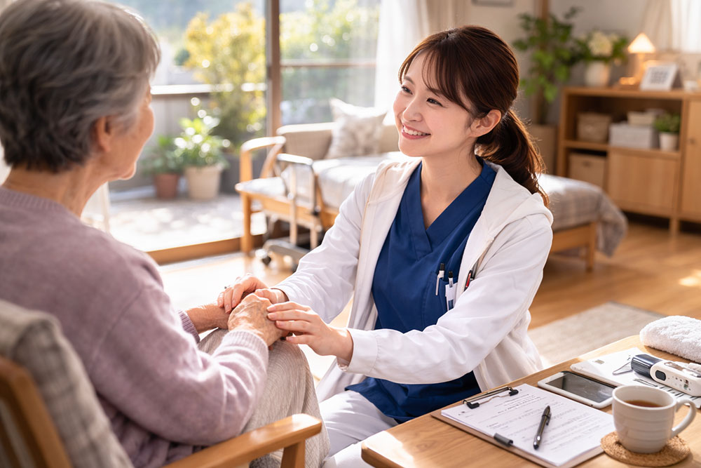 一日の流れー午前中は2~3件訪問します